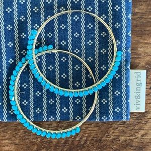 Viv & Ingrid Turquoise Hoop Ear Rings